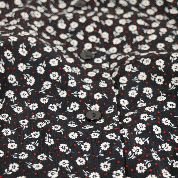 KATHIE LEE Black and White Floral Print A-Line Skirt Sz 10 - Picture 4 of 8